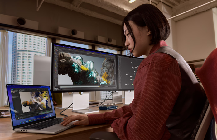 맥북 프로의 다중 디스플레이 연결성